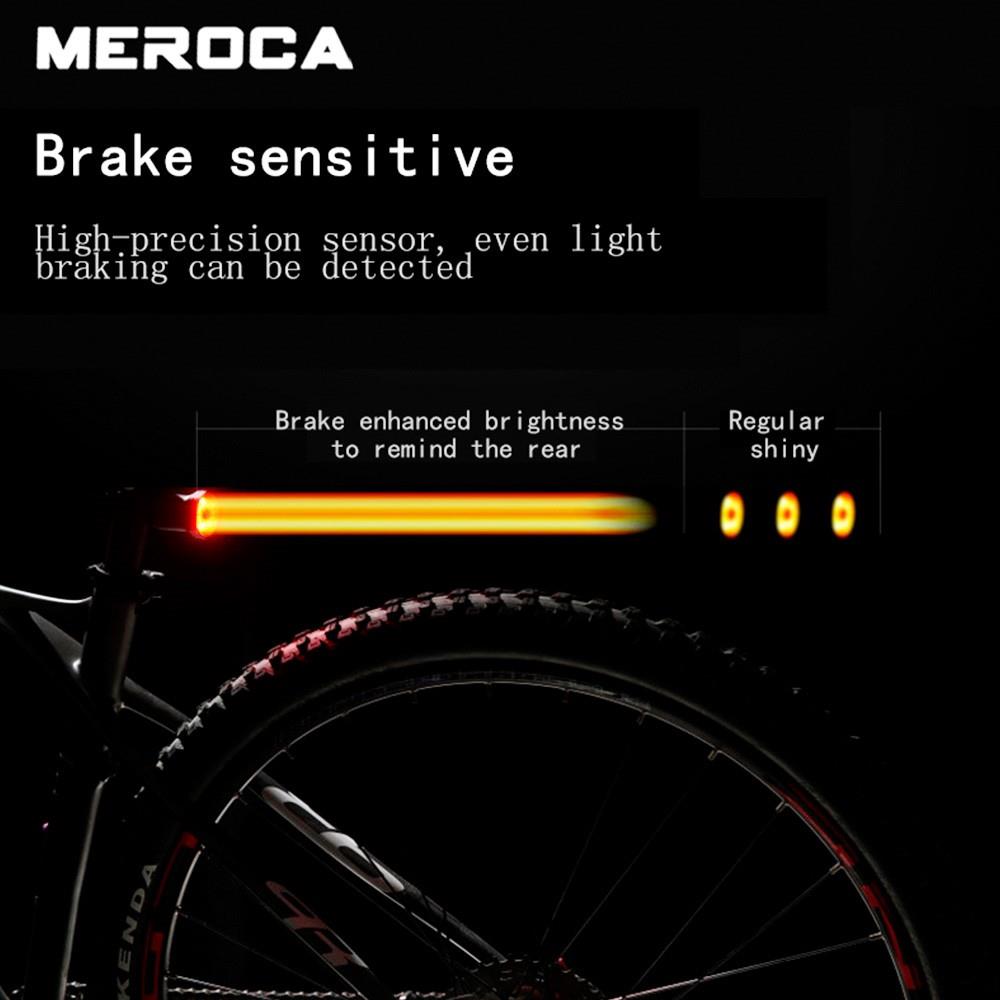 MEROCA WR15 Smart Bike Tail Light Brake Sensing Bicycle Rear Flashlight with 500mAh Battery 7 Light Modes for Saddle MEROCA WR15 Smart Bike Tail Light Brake Sensing Bicycle Rear Flashlight With 500mAh Battery 7 Light Modes For Saddle -rockbros-shop meroca wr15 bike saddle smart brake sensing tail light 4af4fa 1653478954240