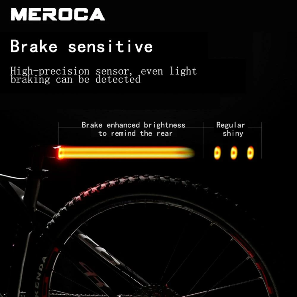 MEROCA WR15 Smart Bike Tail Light Brake Sensing Bicycle Rear Flashlight With 500mAh Battery 7 Light Modes For Saddle 6 MEROCA WR15 Smart Bike Tail Light Brake Sensing Bicycle Rear Flashlight With 500mAh Battery 7 Light Modes For Saddle - Image 4