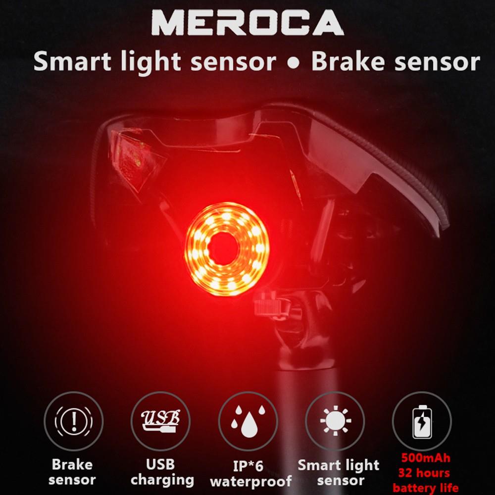 MEROCA WR15 Smart Bike Tail Light Brake Sensing Bicycle Rear Flashlight with 500mAh Battery 7 Light Modes for Seatpost MEROCA WR15 Smart Bike Tail Light Brake Sensing Bicycle Rear Flashlight With 500mAh Battery 7 Light Modes For Seatpost -rockbros-shop meroca wr15 bike seatpost smart brake sensing tail light dfcdac 1653479063726