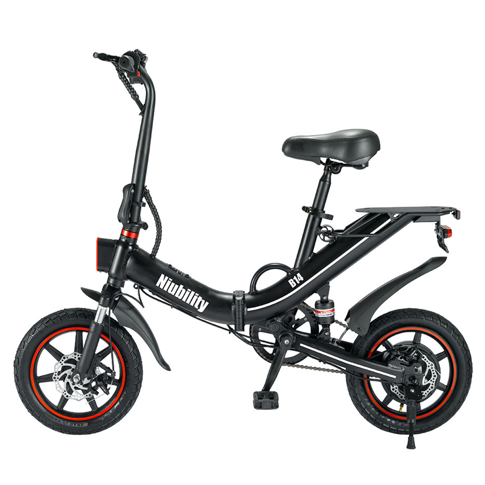 Niubility B14 Electric Moped Folding Bike 14 inch 15Ah Battery up to 100KM Mileage Max 25km/h 400W Motor Double Disc Brake - Black Niubility B14 Electric Moped Folding Bike 14 Inch 15Ah Battery Up To 100KM Mileage Max 25km/h 400W Motor Double Disc Brake - Black -rockbros-shop niubility b14 electric mopod folding bike 400w motor black 6b96ec 1662195429656