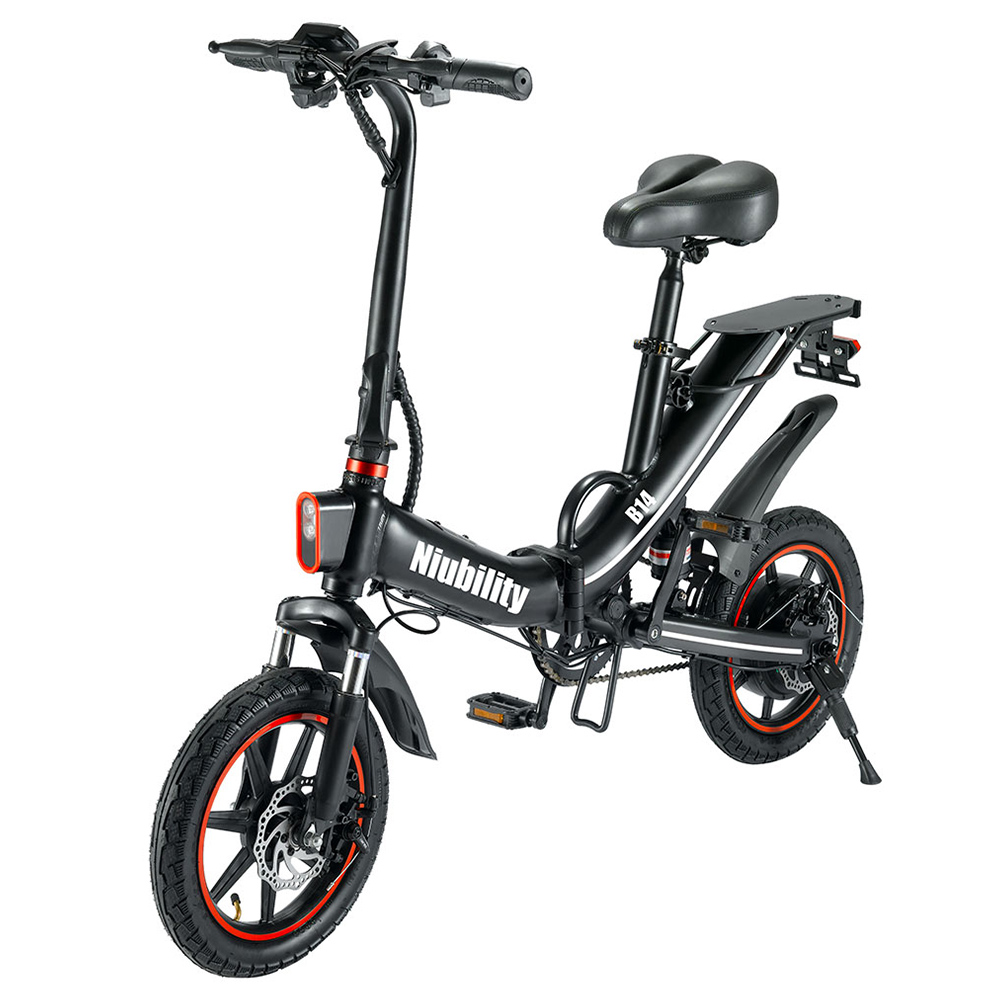Niubility B14 Electric Moped Folding Bike 14 inch 15Ah Battery up to 100KM Mileage Max 25km/h 400W Motor Double Disc Brake - Black Niubility B14 Electric Moped Folding Bike 14 Inch 15Ah Battery Up To 100KM Mileage Max 25km/h 400W Motor Double Disc Brake - Black -rockbros-shop niubility b14 electric mopod folding bike 400w motor black 7190b5 1662195432740