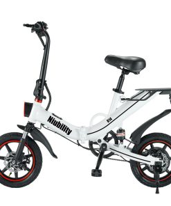 Niubility B14 Electric Moped Folding Bike 14 Inch 15Ah Battery Up To 100KM Mileage Max 25km/h 400W Motor Double Disc Brake - White -rockbros-shop niubility b14 electric mopod folding bike 400w motor white 342955 1662195687481