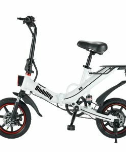 Niubility B14 Electric Moped Folding Bike 14 Inch 15Ah Battery Up To 100KM Mileage Max 25km/h 400W Motor Double Disc Brake - White -rockbros-shop niubility b14 electric mopod folding bike 400w motor white 342955 1662195687481