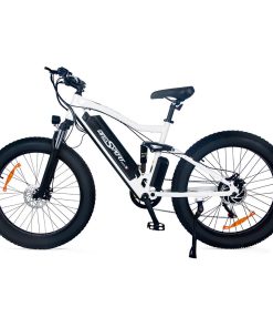 ONESPORT ONES1 Electric Bike 26*4.0 Inch Fat Tires 48V 500W Motor 10Ah Battery 25Km/h Max Speed Shimano 7 Speed - White