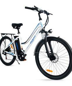 ONESPORT BK1 Electric Bike 26 Inch Tires 36V 350W Motor 10Ah Battery 25Km/h Max Speed Shimano 7 Speed Gear Front Suspension And Dual Disc Brakes 120KG Max Load - White -rockbros-shop onesport bk1 electric bike 36v 350w motor 10ah battery white 56dad4 1667305190576