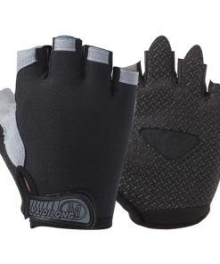 Outdoor Sports Cycling Half Finger Gloves Absorbing Sweat Design Size L - Black And Gray