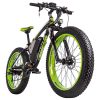 RICH BIT TOP-022 Electric Mountain Bike 26*4.0 Inch Chaoyang Fat Tires 1000W Motor 48V 17AH Battery 35Km/h Max Speed Up To 60km Range Dual Disc Brake LCD Display IP54 Waterproof - Black Green 2 RICH BIT TOP-022 Electric Mountain Bike 26*4.0 Inch Chaoyang Fat Tires 1000W Motor 48V 17AH Battery 35Km/h Max Speed Up To 60km Range Dual Disc Brake LCD Display IP54 Waterproof - Black Green -rockbros-shop rich bit top 022 electric mountain bike 1000w motor 26 black green 1590660049488