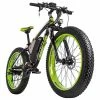 RICH BIT TOP-022 Electric Mountain Bike 26*4.0 Inch Chaoyang Fat Tires 1000W Motor 48V 17AH Battery 35Km/h Max Speed Up To 60km Range Dual Disc Brake LCD Display IP54 Waterproof - Black Green -rockbros-shop rich bit top 022 electric mountain bike 1000w motor 26 black green 1590660049488