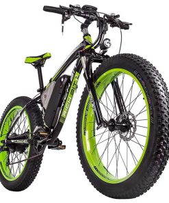 RICH BIT TOP-022 Electric Mountain Bike 26*4.0 Inch Chaoyang Fat Tires 1000W Motor 48V 17AH Battery 35Km/h Max Speed Up To 60km Range Dual Disc Brake LCD Display IP54 Waterproof - Black Green