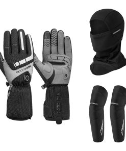 ROCKBROS Bicycles Heating Gloves XL & Face Mask Headwear Hat & Winter Cycle Knee Pad Equipment Pack