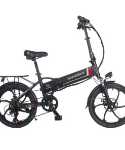 Samebike 20LVXD30 20 Inch Portable Folding Electric Bike 10Ah Battery Shimano 7 Speed Smart Moped Bicycle 350W Motor Max 35km/h Aluminum Alloy LED Front Light Adjustable Heights - Black