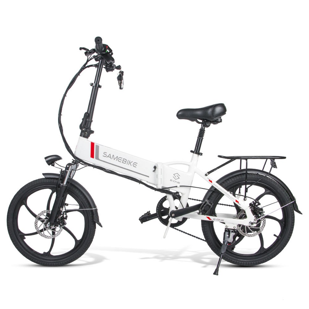 Samebike 20LVXD30 20 Inch Portable Folding Electric Bike 10Ah Battery Shimano 7 speed Smart Moped Bicycle 350W Motor Max 35km/h Aluminum Alloy LED Front Light Adjustable Heights - White Samebike 20LVXD30 20 Inch Portable Folding Electric Bike 10Ah Battery Shimano 7 Speed Smart Moped Bicycle 350W Motor Max 35km/h Aluminum Alloy LED Front Light Adjustable Heights - White -rockbros-shop samebike 20lvxd30 folding electric moped bike white 1574132174285