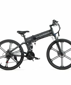 SAMEBIKE LO26 II Smart Folding Electric Moped Bike 500W Motor 10Ah Battery Max 35km/h SHIMANO 21 Gear Pure Electric Mode 35-40km Max Range 26 Inch Magnesium Alloy Rim Wheel - Black
