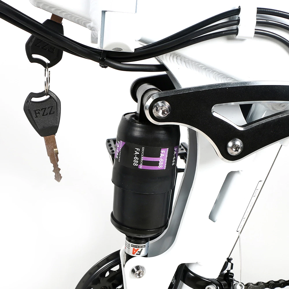 SAMEBIKE LO26 II Smart Folding Electric Moped Bike 500W Motor 10Ah Battery Max 35km/h SHIMANO 21 Gear Pure Electric Mode 35-40km Max Range 26 Inch Magnesium Alloy Rim Wheel - White 7 SAMEBIKE LO26 II Smart Folding Electric Moped Bike 500W Motor 10Ah Battery Max 35km/h SHIMANO 21 Gear Pure Electric Mode 35-40km Max Range 26 Inch Magnesium Alloy Rim Wheel - White - Image 5