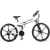 SAMEBIKE LO26 II Smart Folding Electric Moped Bike 500W Motor 10Ah Battery Max 35km/h SHIMANO 21 Gear Pure Electric Mode 35-40km Max Range 26 Inch Magnesium Alloy Rim Wheel - White -rockbros-shop samebike lo26 ii folding electric bike 500w motor max 35km h black 1628326881753