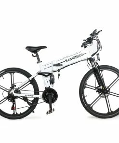SAMEBIKE LO26 II Smart Folding Electric Moped Bike 500W Motor 10Ah Battery Max 35km/h SHIMANO 21 Gear Pure Electric Mode 35-40km Max Range 26 Inch Magnesium Alloy Rim Wheel - White