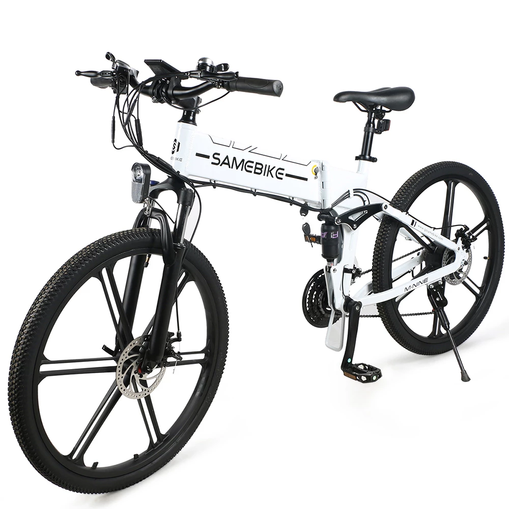 SAMEBIKE LO26 II Smart Folding Electric Moped Bike 500W Motor 10Ah Battery Max 35km/h SHIMANO 21 Gear Pure Electric Mode 35-40km Max Range 26 Inch Magnesium Alloy Rim Wheel - White 6 SAMEBIKE LO26 II Smart Folding Electric Moped Bike 500W Motor 10Ah Battery Max 35km/h SHIMANO 21 Gear Pure Electric Mode 35-40km Max Range 26 Inch Magnesium Alloy Rim Wheel - White - Image 4