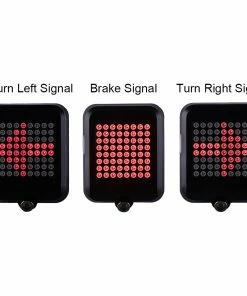 TX129 64-led Intelligent Bicycle Taillight 80 Lumens 1200mAh Battery Automatic Direction Indicator Light Infrared Laser - Black -rockbros-shop tx129 64 led intelligent bicycle taillight infrared laser black 1571995715309