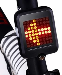 TX129 64-led Intelligent Bicycle Taillight 80 Lumens 1200mAh Battery Automatic Direction Indicator Light Infrared Laser - Black -rockbros-shop tx129 64 led intelligent bicycle taillight infrared laser black 1571995716243