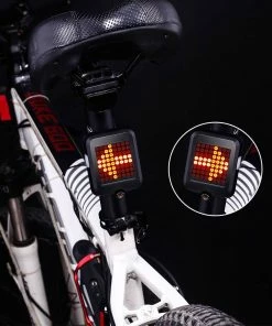 TX129 64-led Intelligent Bicycle Taillight 80 Lumens 1200mAh Battery Automatic Direction Indicator Light Infrared Laser - Black -rockbros-shop tx129 64 led intelligent bicycle taillight infrared laser black 1571995717257