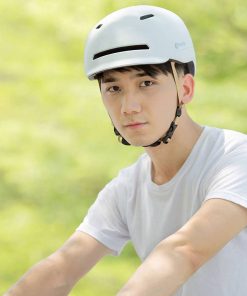 Xiaomi Smart4u SH50 Bicycle Smart Flash Helmet Automatic Light Perception Warning Light Long Battery Life IPX4 Waterproof Size L - White -rockbros-shop xiaomi smart4u sh50 bicycle smart flash helmet white 1584081495965