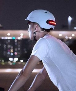 Xiaomi Smart4u SH50 Bicycle Smart Flash Helmet Automatic Light Perception Warning Light Long Battery Life IPX4 Waterproof Size L - White -rockbros-shop xiaomi smart4u sh50 bicycle smart flash helmet white 1584081501700
