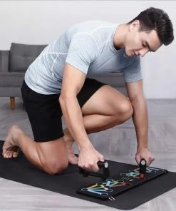 YUNMAI Protable Folding Push-up Support Holder Frosted Handle - Black -rockbros-shop xiaomi yunmai protable folding push up support board black 1571994940008