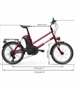 YADEA YT300 20 Inch Touring Electric City Bike 250W OKAWA Mid Drive Motor SHIMANO 7-Speed Rear Derailleur 36V 7.8Ah Removable Battery 25km/h Max Speed Up To 60km Max Range LED Headlight - Red -rockbros-shop yadea yt300 20 inch touring electric city bike white 1623926429876